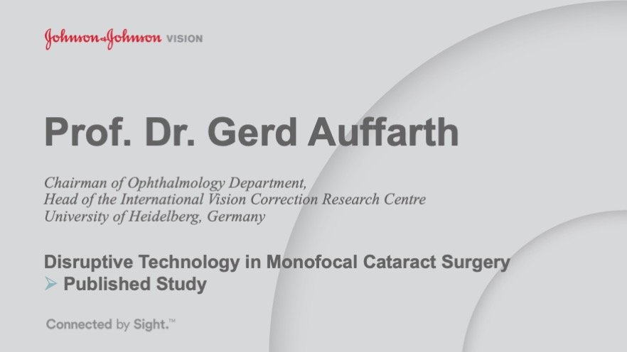 Published Study: Disruptive Technology in Monofocal Cataract Surgery